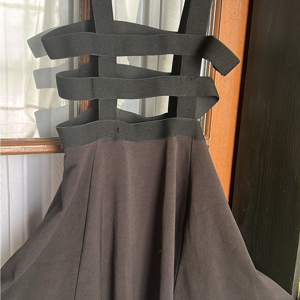 Strappy Black Women’s Dress with Cutout Bodice
